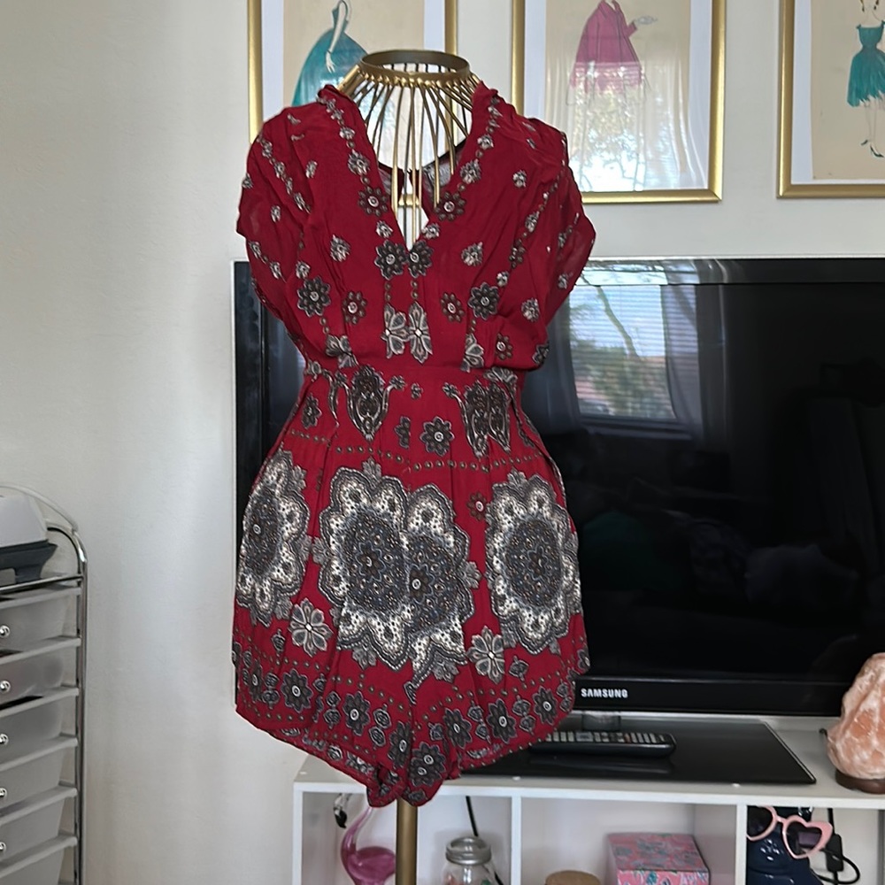 Burgundy LF Romper